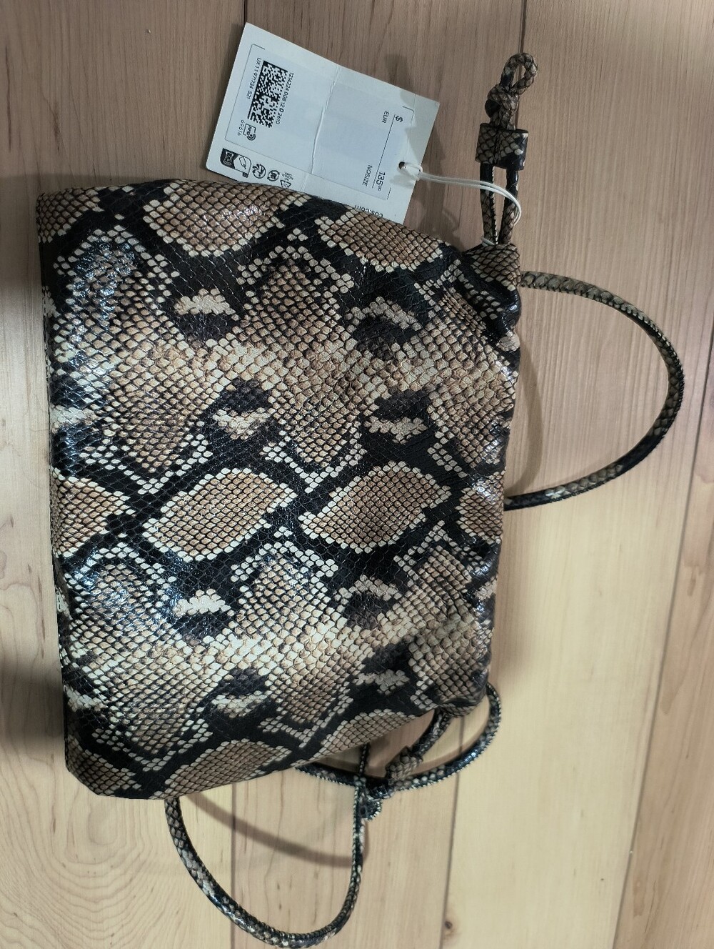 COS Mini Cavatelli Leather Clutch Snake Print - Picture 2 of 7